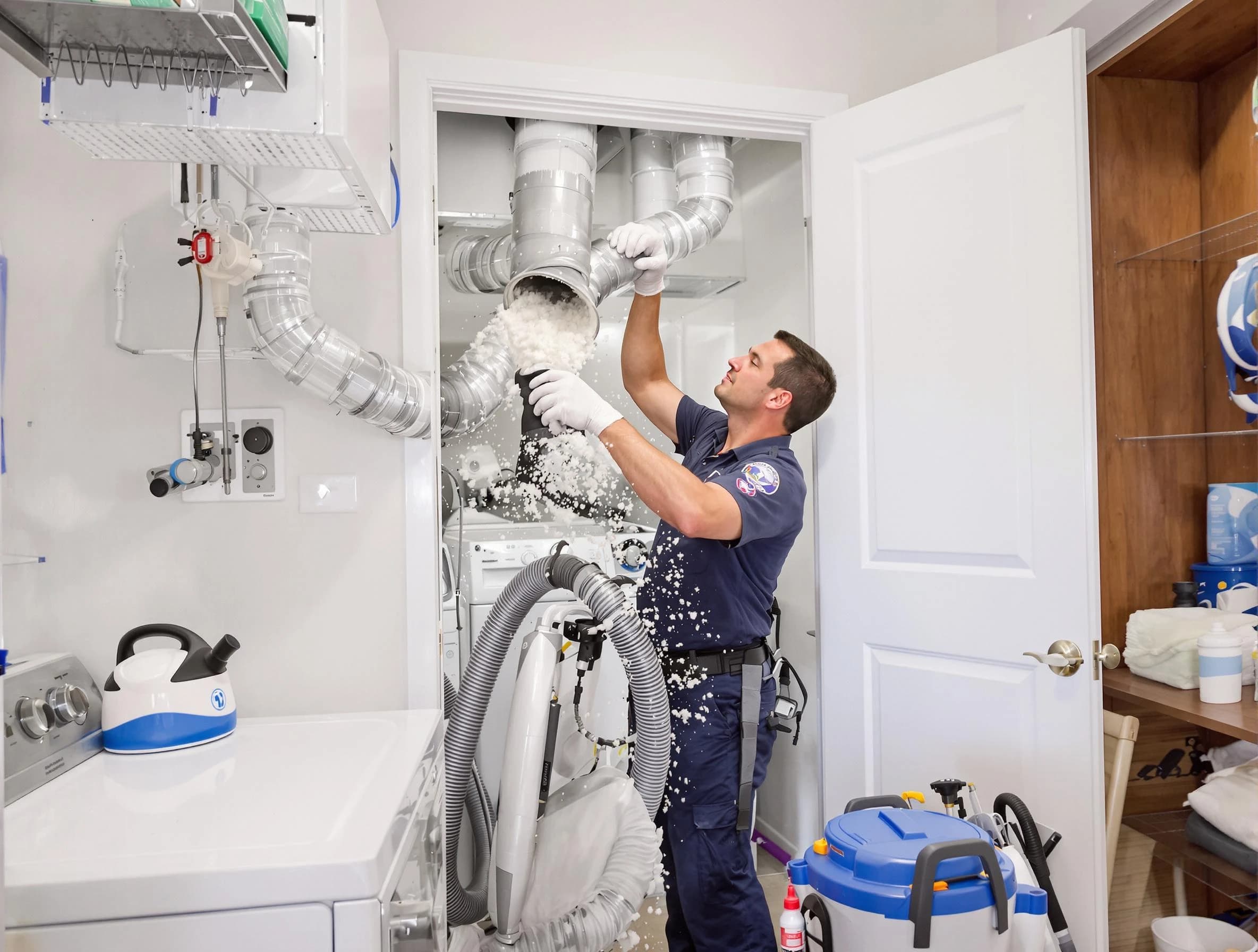 Revere Dryer Vent Cleaning technician delivering thorough residential dryer vent cleaning service in Revere